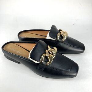 Lisa Vicky Nappa Loafer Mule Chain-Link Detail Zippy-V Black Sheep Women’s 8M